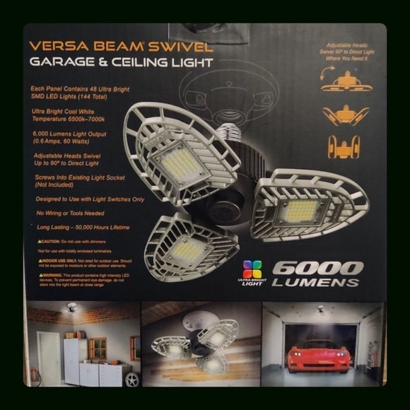 ♠️ New - Farpoint Versa Beam Swivel Garage Attic Ceiling Light- 6000 Lumens LED - Picture 2 of 9